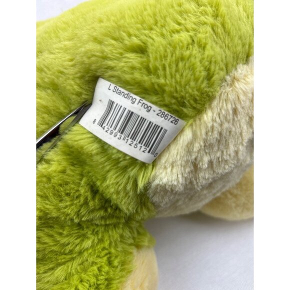 Plush Frog Stuffed Animal Toy Green Yellow Large Sitting 14" - Picture 9 of 10